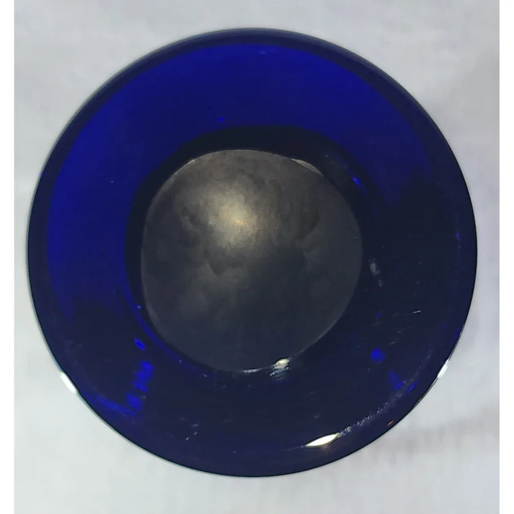 Vintage Art Deco Vase ~ Cobalt Blue SNAKE CORDING on Red Glass Decor 10.25”